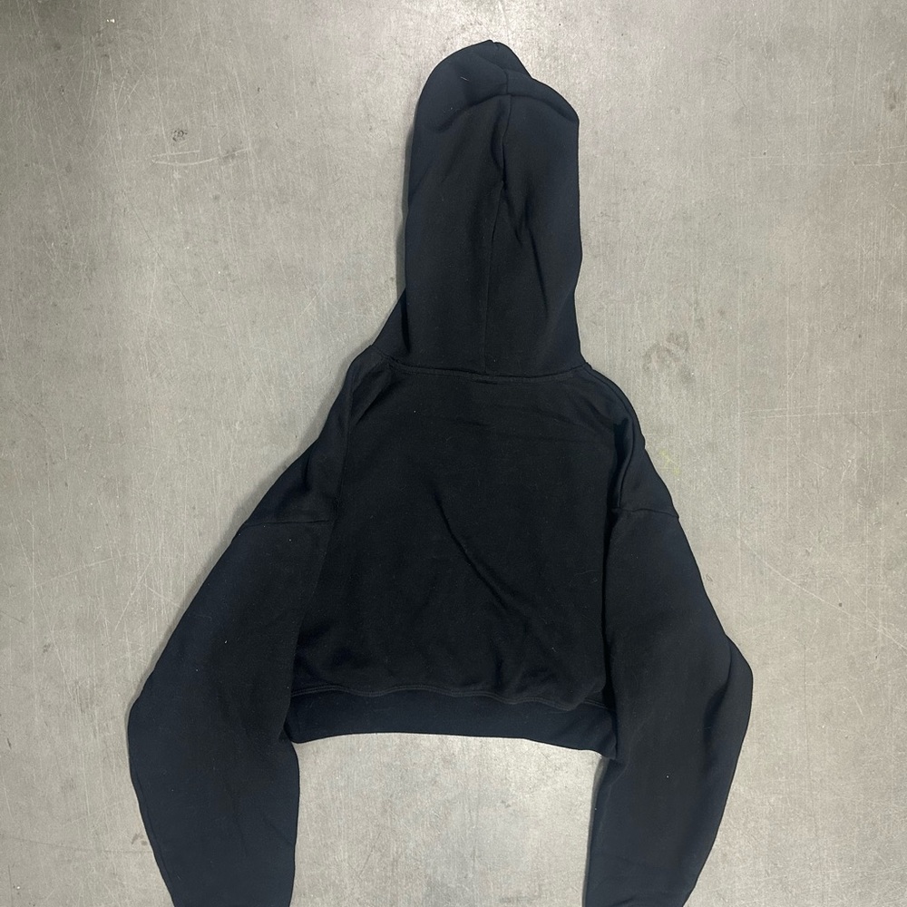 Cropped PINK Victoria's Secret Black Hoodie with White Script XS - Picture 3 of 3